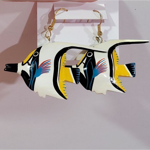 Hand made Angel Fish earrings - Picture 1 of 8
